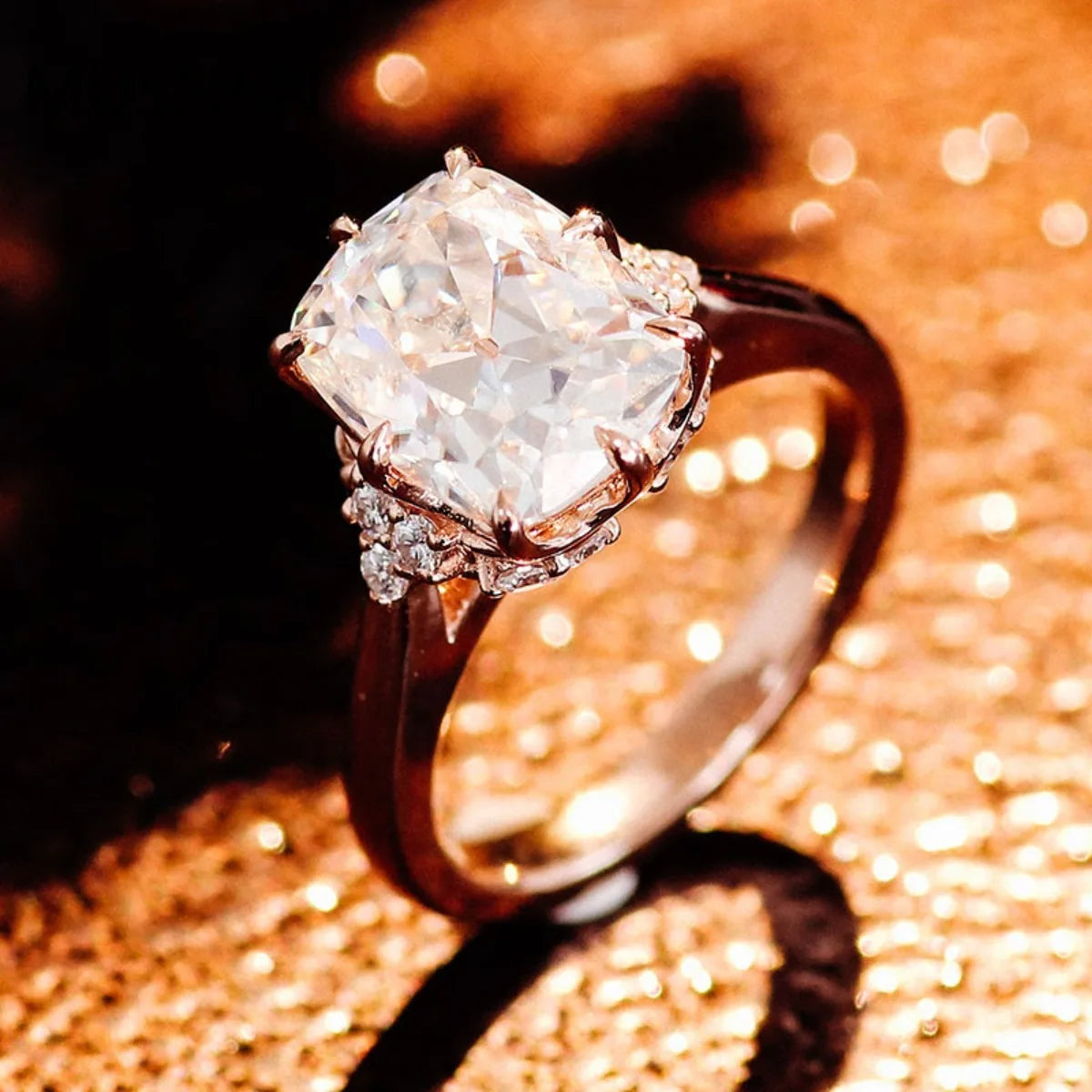 MUSHAN Luxury Custom 14K 18K Gold Rings Band Jewelry With Moissanite Diamond Lab Grown Gemstones Diamond Wedding Ring For Women