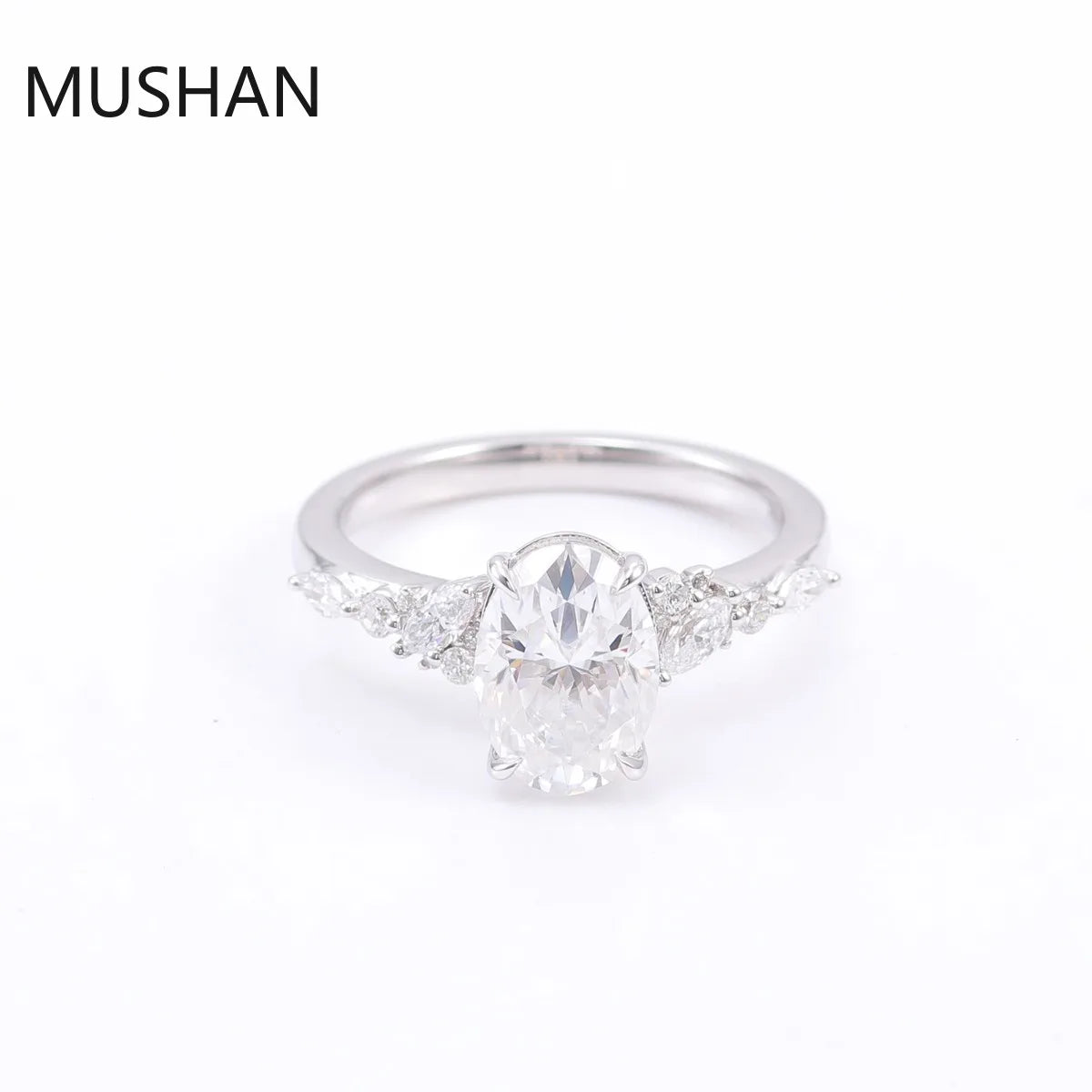 MUSHAN Luxury Custom 14K 18K Gold Rings Band Jewelry With Moissanite Diamond Lab Grown Gemstones Diamond Wedding Ring For Women