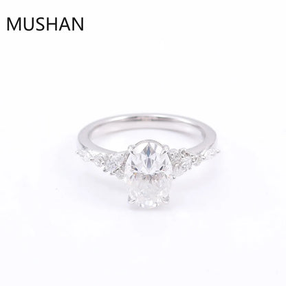 MUSHAN Luxury Custom 14K 18K Gold Rings Band Jewelry With Moissanite Diamond Lab Grown Gemstones Diamond Wedding Ring For Women