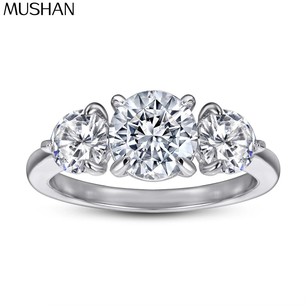 Anillos de compromiso de plata de ley 925 de MuShan Jewelry, bandas con circonita cúbica 7A, regalo romántico de aniversario y San Valentín para mujer