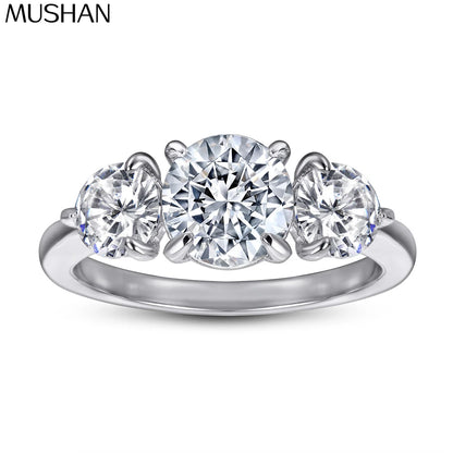 Anillos de compromiso de plata de ley 925 de MuShan Jewelry, bandas con circonita cúbica 7A, regalo romántico de aniversario y San Valentín para mujer