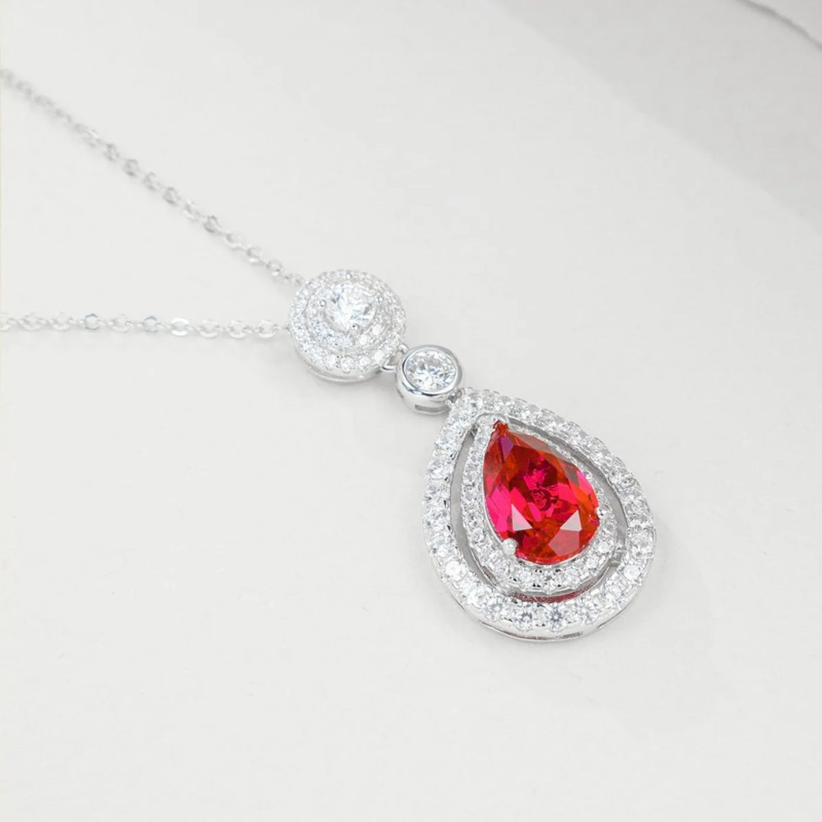MUSHAN Luxury Jewelry 925 Sterling Silver Chain Pendant Necklace Lab Grown Emerald Ruby Gemstones Necklaces Pendants GRC Jewelry