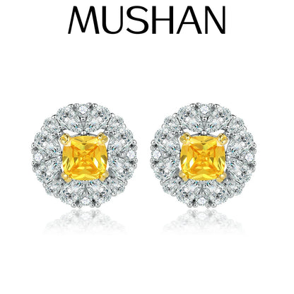Boucles d'oreilles MuShan Luxury Jewelry en argent sterling 925, créoles avec oxyde de zirconium 5A, plaquées rhodium, bijoux raffinés pour femmes pour soirées