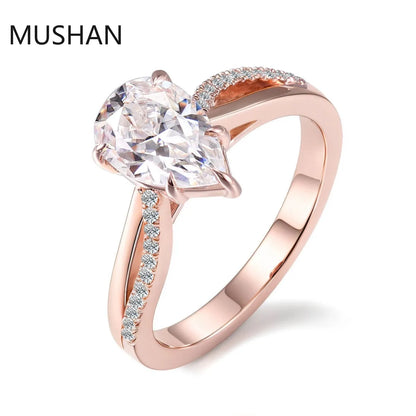 MUSHAN Luxury Custom 14K 18K Gold Rings Band Jewelry With Moissanite Diamond Lab Grown Gemstones Diamond Wedding Ring For Women