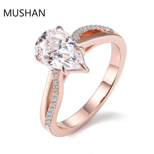 MUSHAN Luxury Custom 14K 18K Gold Rings Band Jewelry With Moissanite Diamond Lab Grown Gemstones Diamond Wedding Ring For Women