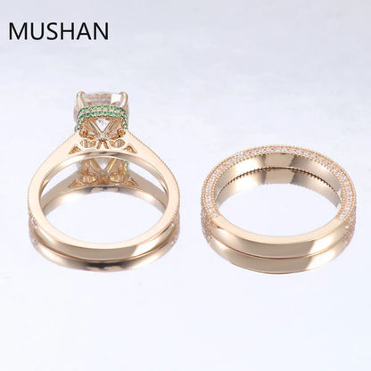 MUSHAN Anillos de lujo personalizados de oro de 14K y 18K, joyería con moissanita, diamantes de laboratorio y gemas, anillo de boda de diamantes para mujer