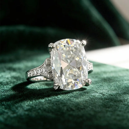 MUSHAN Luxury Jewelry 925 Sterling Silver Ring Band Women GRA Certificated Moissanite Diamond Emerald D Color Rings Fine Jewelry