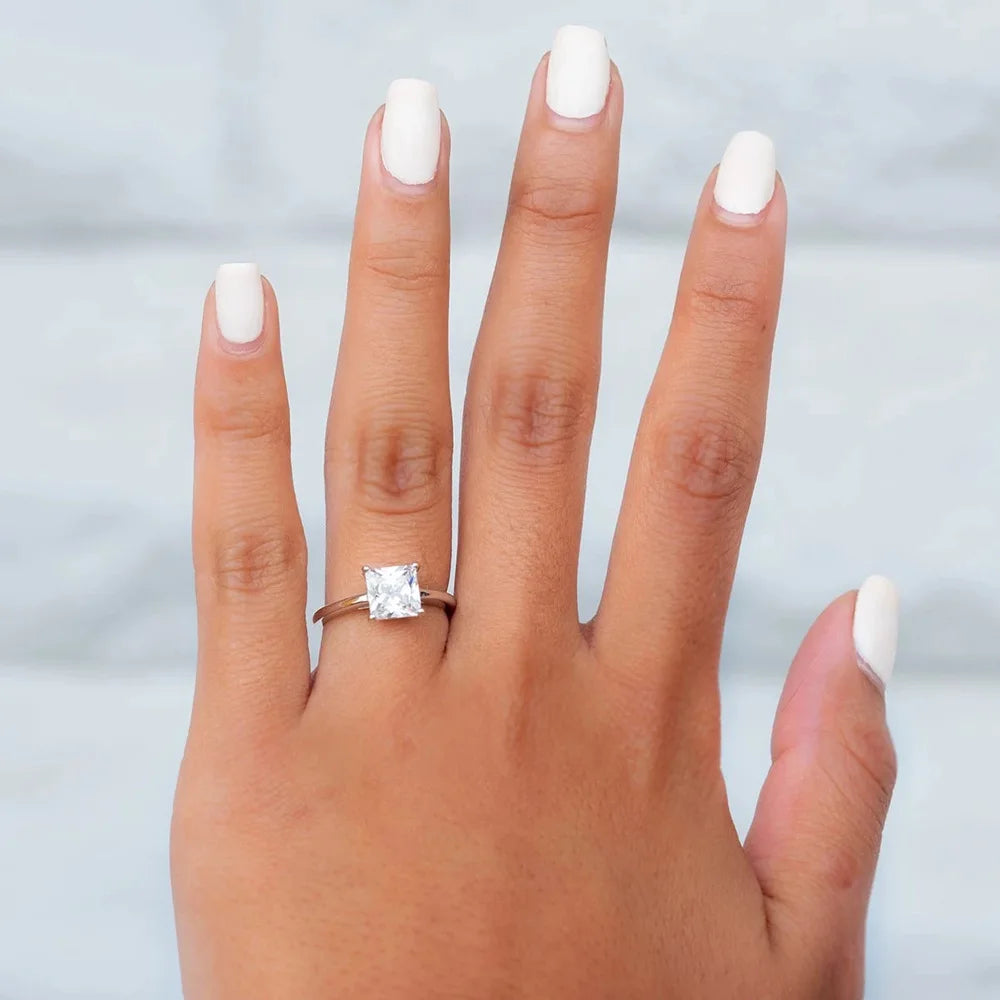 Anillo de boda de plata de ley 925 MuShan Jewelry con diamante de carbono de alta calidad, anillo de compromiso, regalo de Navidad, joyería fina para mujer