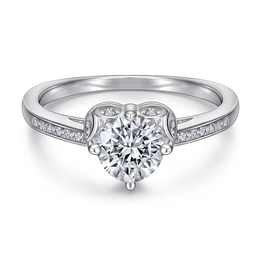 MuShan Jewelry 925 Sterling Silver Rings Bands Engagement Ring 7A Cubic Zirconia Timeless Anniversary Rings Bands  Women Gift