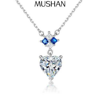146	MuShan Designer Jewelry 925 Sterling Silver Necklace Zircon 5A Halo Engagement for Her Rhodium Plated Premium Jewelry Pendan
