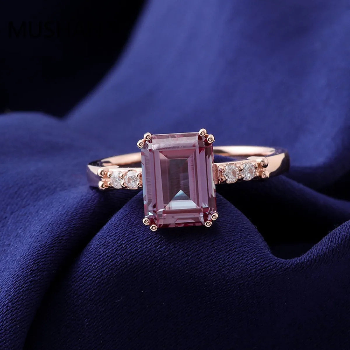 MUSHAN Luxury Custom 14K 18K Gold Rings Band Jewelry With Moissanite Diamond Lab Grown Gemstones Diamond Wedding Ring For Women