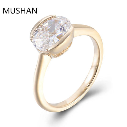 MUSHAN Luxury Custom Designer 14K 18K Gold Rings Band Jewelry Moissanite Diamond Bridal Party Wedding Ring Jewelry For Women