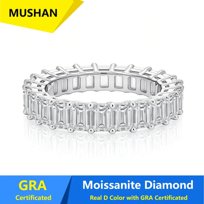MUSHAN Luxury Jewelry 925 Sterling Silver Ring Band Women 6.6ct GRA Certificated Moissanite Diamond D Color Rings Fine Jewelry