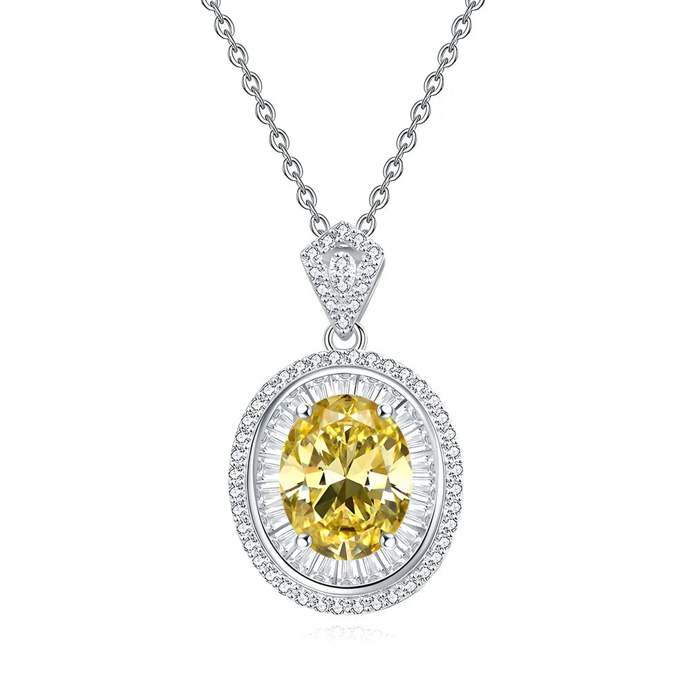 MuShan Jewelry 925 Sterling Silver Necklace Pendant Chain HCD Diamonds Minimalist Style Romantic Style Women Necklaces Jewelry