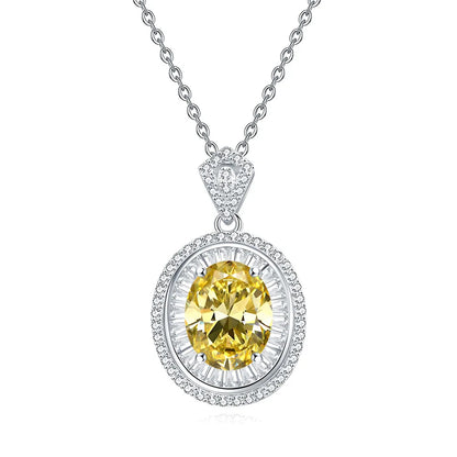 MuShan Jewelry 925 Sterling Silver Necklace Pendant Chain HCD Diamonds Minimalist Style Romantic Style Women Necklaces Jewelry