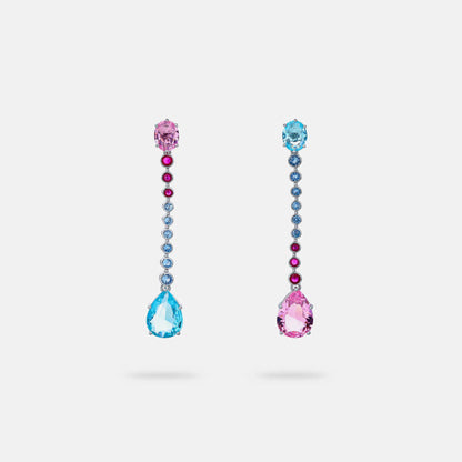 MuShan Jewelry 925 Sterling Silver Earring Cluster Earrings 7A Cubic Zirconia Formal Engagement Anniversary for Women Gift