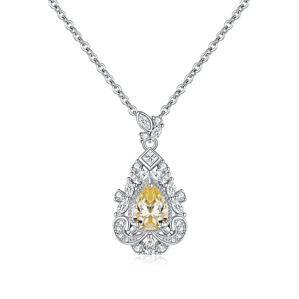 MuShan Jewelry 925 Sterling Silver Necklace Pendant Chain HCD Diamonds Minimalist Style Luxury Jewelry Women Necklaces Jewelry