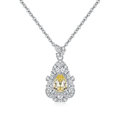 MuShan Jewelry 925 Sterling Silver Necklace Pendant Chain HCD Diamonds Minimalist Style Luxury Jewelry Women Necklaces Jewelry