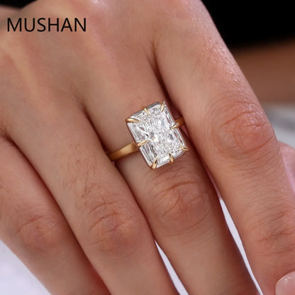 MUSHAN Luxury Radiant Cut‌ 4ct Diamond Ring IGI Certificate 10K 14K 18K Gold Jewelry Women Wedding Lab Grown Diamond Rings Band