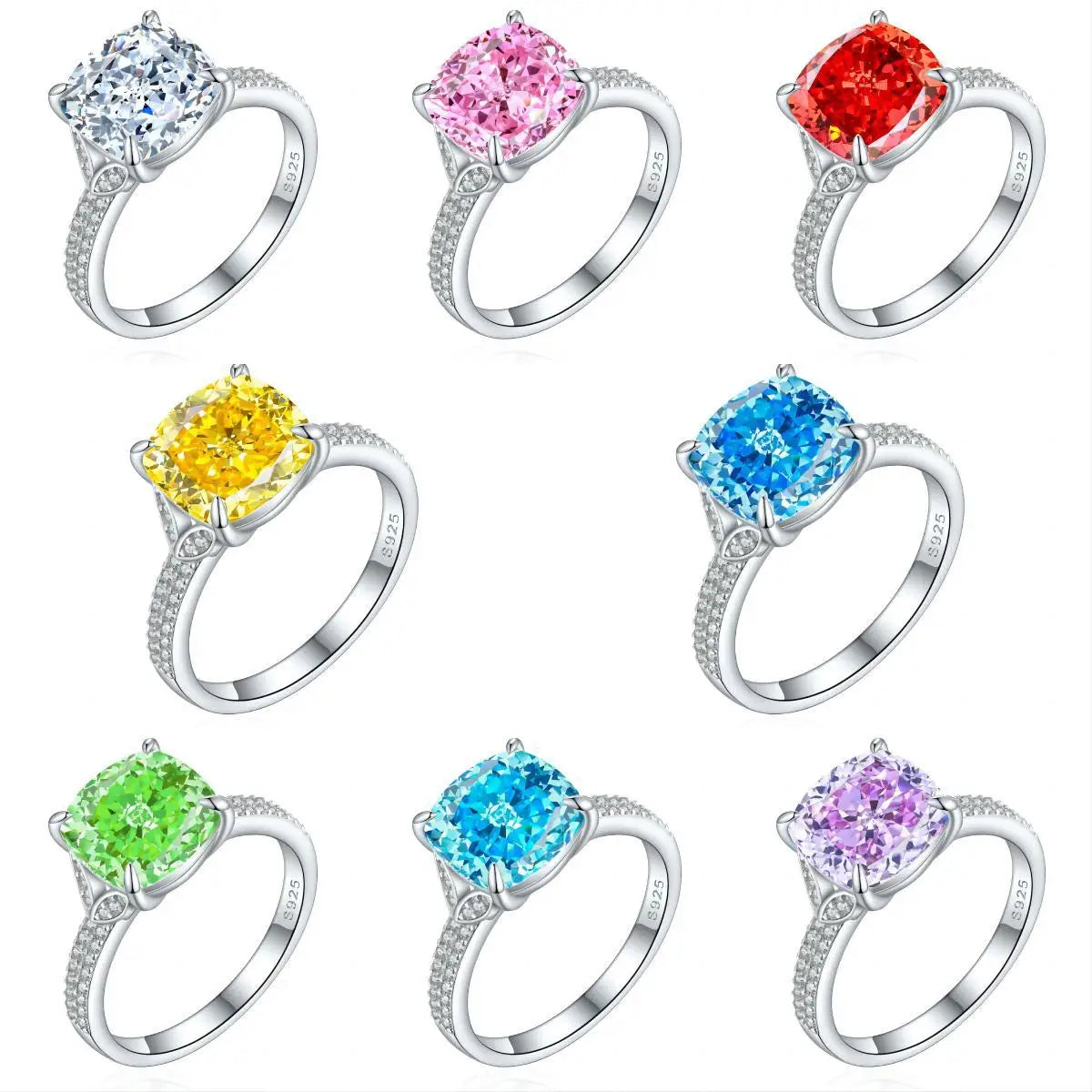 Anillo de plata de ley 925 de MuShan Jewelry, alianza de boda, diamante de alto carbono, regalo para mejor amiga, regalo para novia, anillos para mujer, joyería fina