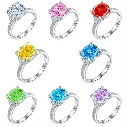 Anillo de plata de ley 925 de MuShan Jewelry, alianza de boda, diamante de alto carbono, regalo para mejor amiga, regalo para novia, anillos para mujer, joyería fina