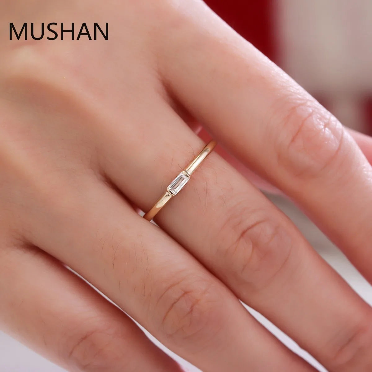 MUSHAN Luxury Custom 14K 18K Gold Rings Band Jewelry With Moissanite Diamond Lab Grown Gemstones Diamond Wedding Ring For Women