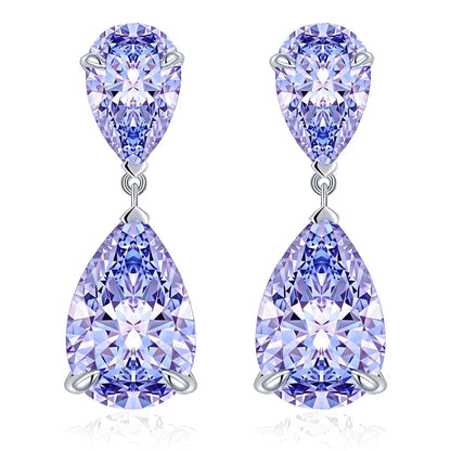 MuShan Jewelry 925 Sterling Silver Stud Earrings Dangle High Carbon Diamond Elegant Her Gift Women Earring Fine Jewelry