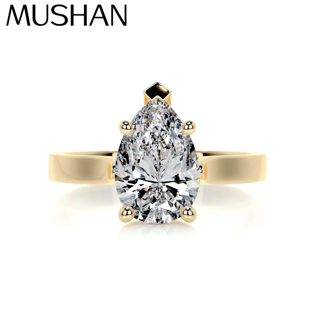 MUSHAN Custom Jewelry 925 Sterling Silver Ring Moissanite D Color VVS1 Designer Handcrafted Sparkling Rings Diamond Accessories
