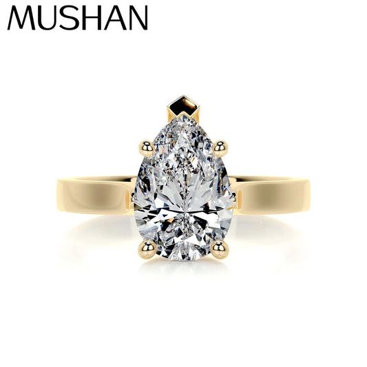 Anillo de joyería personalizada MUSHAN de plata de ley 925, moissanita color D VVS1, anillo de diseño hecho a mano, accesorios de diamantes brillantes
