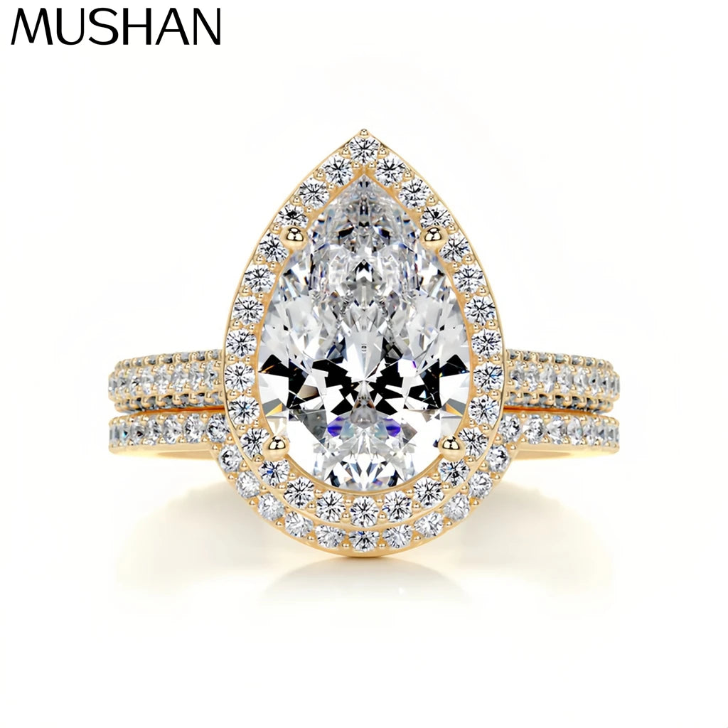 MUSHAN Custom Jewelry 925 Sterling Silver Ring Moissanite D Color VVS1 Luxury Zest Sparkling Stunning Rings Diamond Accessories