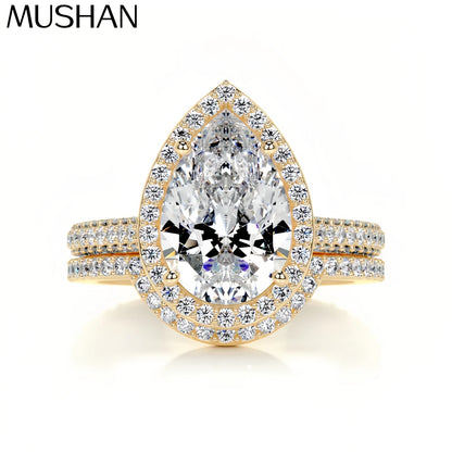 MUSHAN Custom Jewelry 925 Sterling Silver Ring Moissanite D Color VVS1 Luxury Zest Sparkling Stunning Rings Diamond Accessories