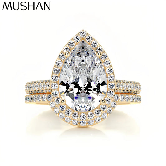 MUSHAN Bijoux personnalisés Bague en argent sterling 925 Moissanite couleur D VVS1 Luxe Zeste Étincelant Superbes bagues Accessoires en diamant