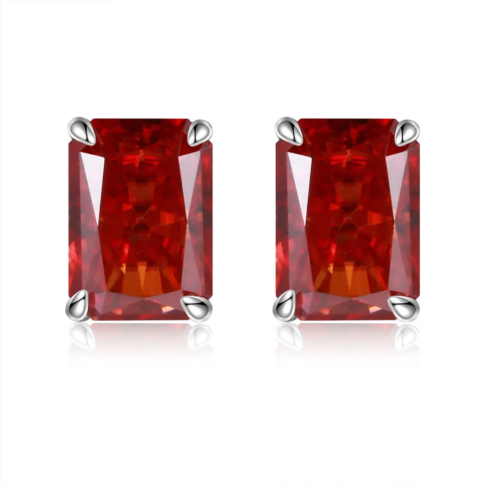 MUSHAN Brand Jewelry 925 Sterling Silver Stud Earrings 7ct 8*10 Ice Flower Gemstones Women Earrings Stud Fine Jewelry Accessory