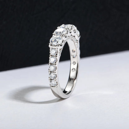 MuShan Designer Jewelry 925 Sterling Silver Ring VVS Moissanite Bridal Ring for Spouse 18K Gold Plated MST Patent Jewellery