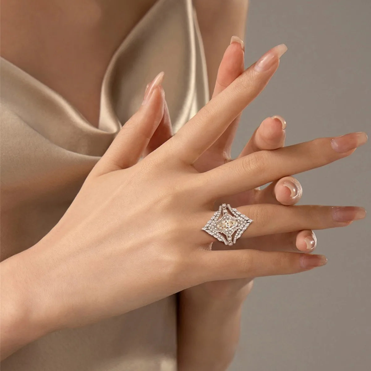 Bague MUSHAN Luxury Jewelry en argent sterling 925 pour femme, diamant moissanite taille émeraude certifié GRA, couleur D, joaillerie fine