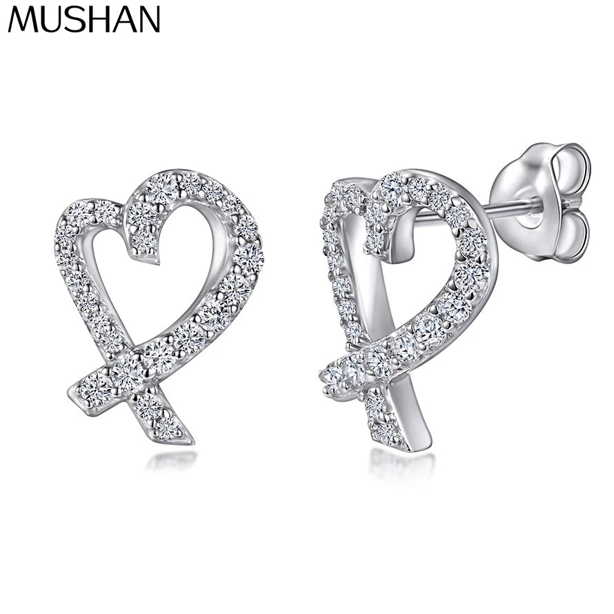 Pendientes de plata de ley 925 de MuShan Luxury Jewelry con circonitas de grado 5A, aros para aniversario, joyería fina chapada en oro de 18 quilates para ella