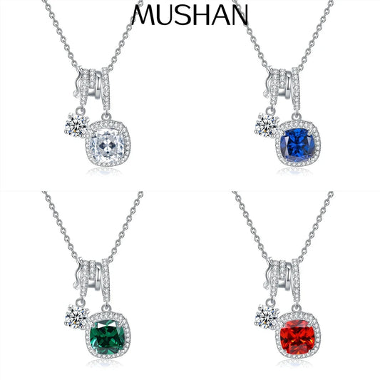 MuShan Jewelry 925 Sterling Silver Necklace Pendant Chain HCD Gemstones Anniversary Gift Daughter Gift Women Necklaces Jewelry