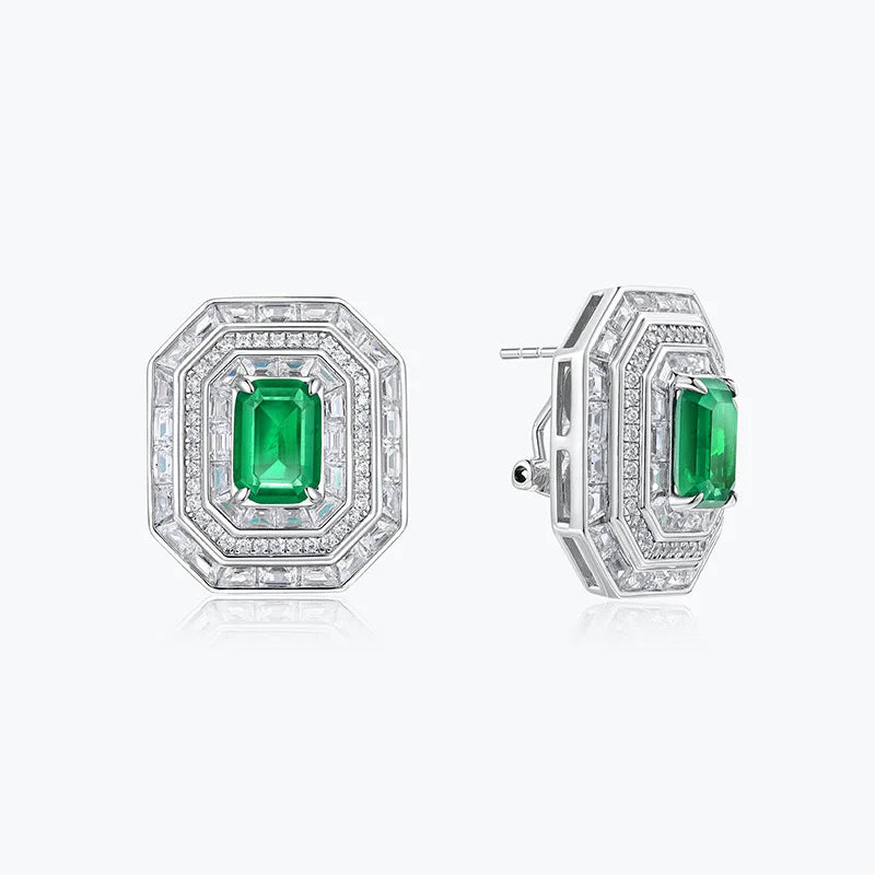 MuShan Jewelry 925 Sterling Silver Statement Cluster Earrings 7A Cubic Zirconia for Her Earring Anniversary for Women Gift