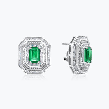 MuShan Jewelry 925 Sterling Silver Statement Cluster Earrings 7A Cubic Zirconia for Her Earring Anniversary for Women Gift