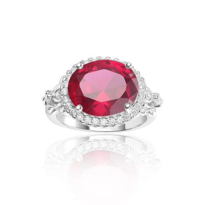 MUSHAN Custom Jewelry 925 Sterling Silver Ring Lab Red Ruby Cushion Daily Ring for Women 18K Gold Plated GRC Certificate Rings
