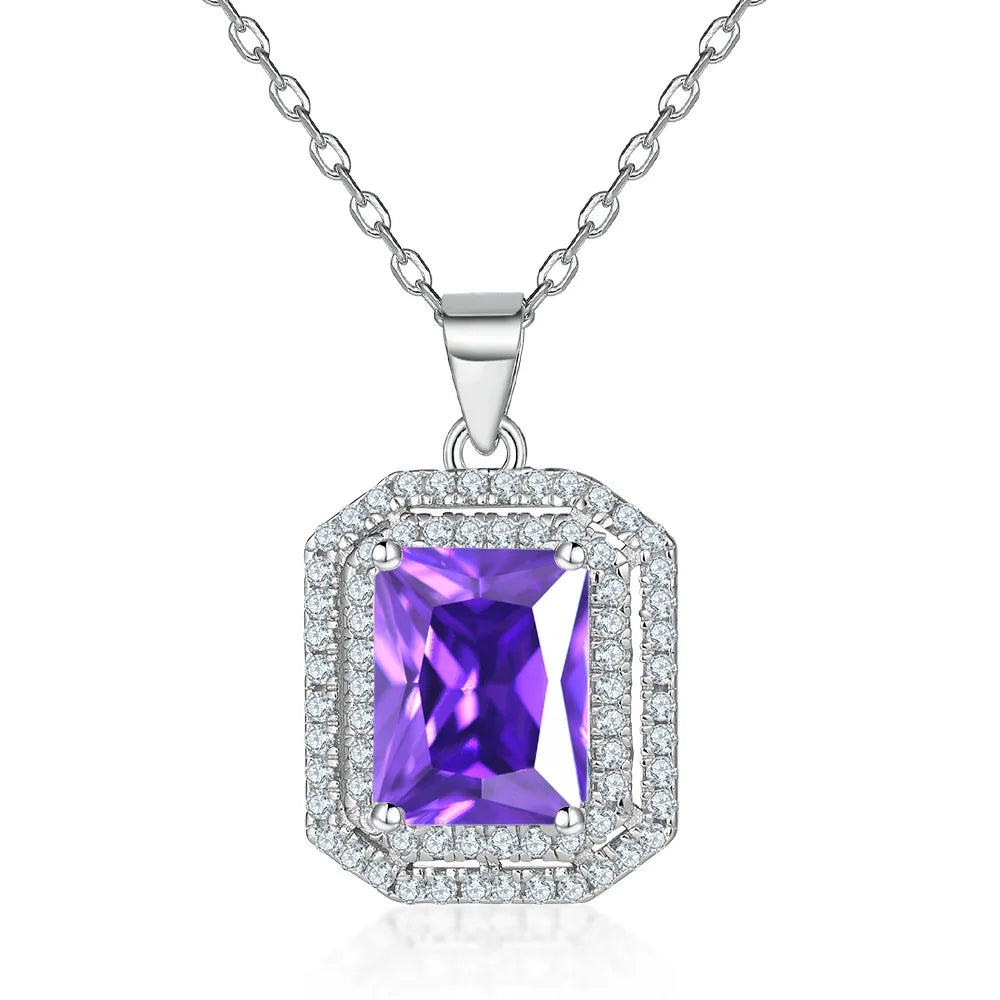 Collar de plata de ley 925 marca MuShan, colgante de joyería premium para mujer con circonita de grado 7A, diseño halo, bañado en oro real para el día a día.