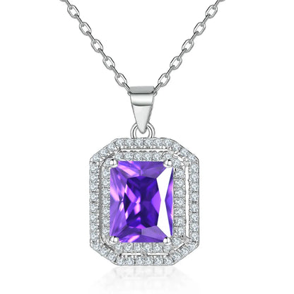Collar de plata de ley 925 marca MuShan, colgante de joyería premium para mujer con circonita de grado 7A, diseño halo, bañado en oro real para el día a día.