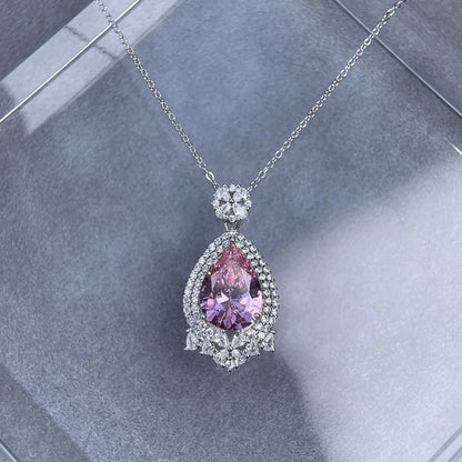 MuShan Jewelry 925 Sterling Silver Necklace Pendant Chain HCD Diamonds Valentine Gift Minimalist Style Women Necklaces Jewelry