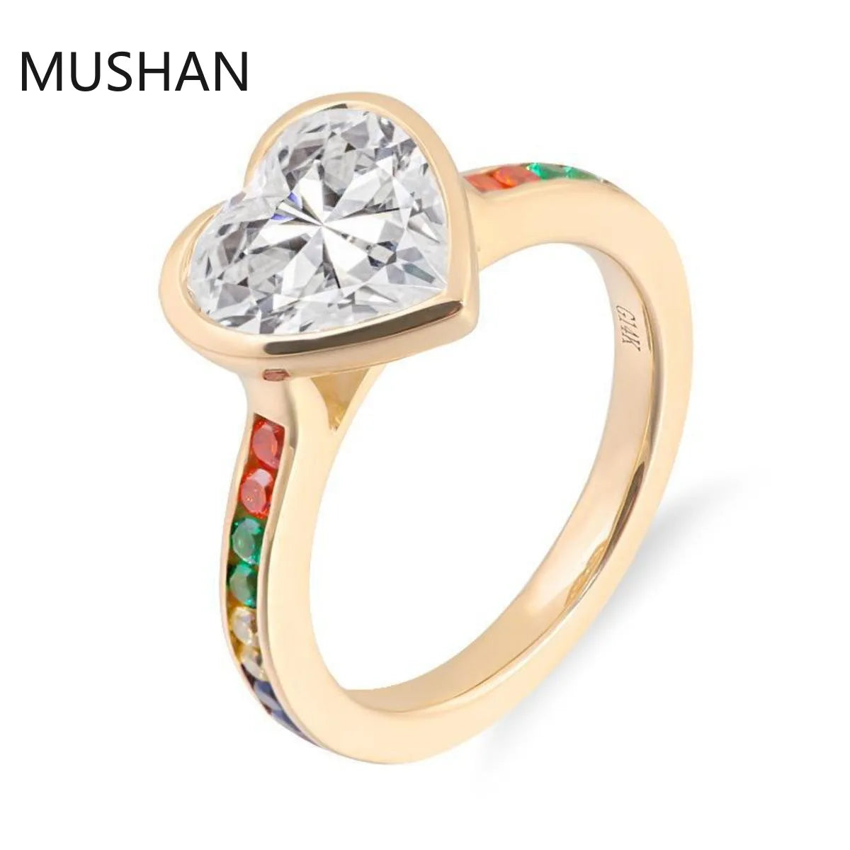 MUSHAN Luxury Custom 14K 18K Gold Rings Band Jewelry With Moissanite Diamond Lab Grown Gemstones Diamond Wedding Ring For Women