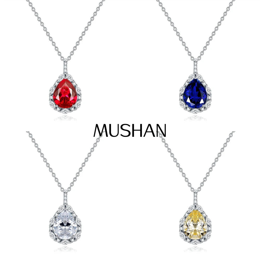 MuShan Jewelry 925 Sterling Silver Necklace Pendant Chain HCD Gemstones Christmas Gift Girlfriend Gift Women Necklaces Jewelry