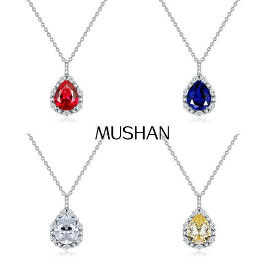 MuShan Jewelry 925 Sterling Silver Necklace Pendant Chain HCD Gemstones Christmas Gift Girlfriend Gift Women Necklaces Jewelry