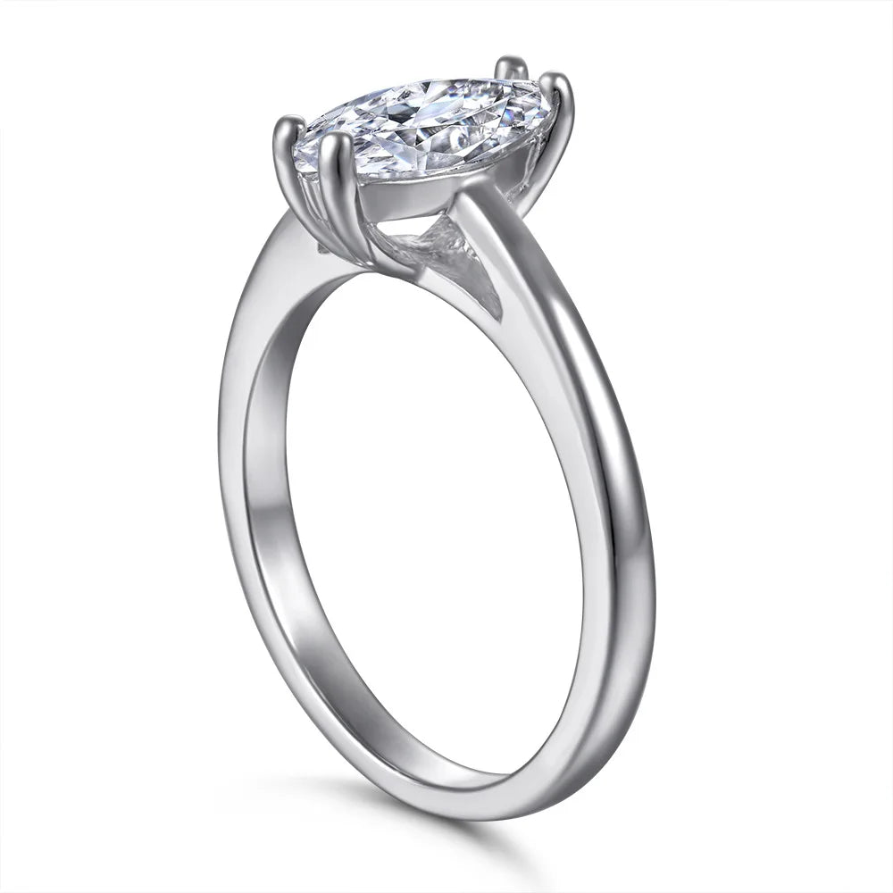 MuShan Jewelry 925 Sterling Silver Romantic Engagement Ring 7A Cubic Zirconia  Women Rings Bands Anniversary  Women Gift