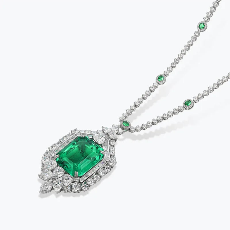 Collier MuShan Brand Jewelry en argent sterling 925 avec rubis de synthèse taille Asscher, plaqué or 18 carats, idéal pour un usage quotidien ou comme cadeau d'anniversaire pour femme