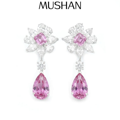 MuShan Jewelry 925 Sterling Silver Earring HCD Gemstones Designer HCD Diamond Women 925 Sterling Silver Earring Accessories