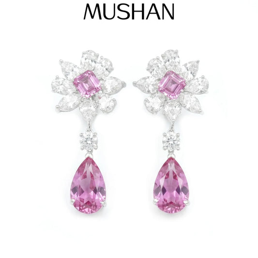 MuShan Jewelry 925 Sterling Silver Earring HCD Gemstones Designer HCD Diamond Women 925 Sterling Silver Earring Accessories